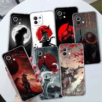 Пейзаж тушью, японский самурайский арт, прозрачный чехол для Xiaomi Mi Poco X3 NFC M3 Pro F3 F1 11 Lite 12 Note 10 11T 9T, чехол для телефона Redmi Note 9S