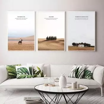 Пейзаж в скандинавском стиле настенное искусство плакат и принты пустынная верховая езда холст картины простые картинки для внутреннего домашнего декора 21x30cm No Framed