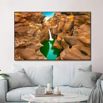 Пейзаж, водопад, потоки, красный каньон, скалы, холст, живопись, постеры и принты, настенные художественные фотографии, домашний декор для гостиной, без рамки 21*30cm