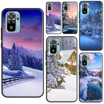 Пейзаж Зима Легкий Снег Для Redmi Note 10 Pro Чехол Для Redmi Note 11 Pro Note 8 9 Pro 9S 10S 11S 9C 9A 9T Чехол Redmi 7