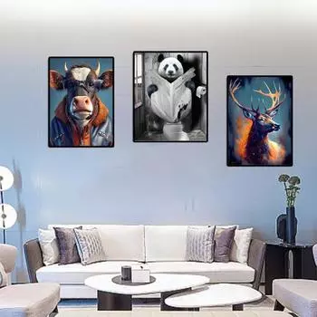 Пейзажи из алмазов, искусство, повышение креативности, снижение стресса, милые животные, узор, мозаика из смолы, алмазная вышивка, украшение для дома, сделай сам, подарок A