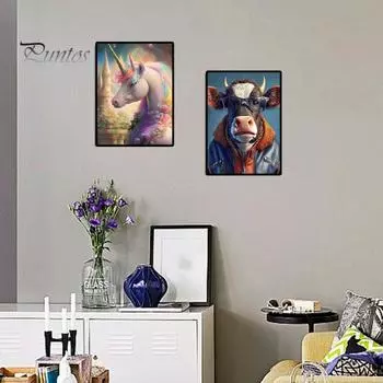 Пейзажи из алмазов, искусство, повышение креативности, снижение стресса, милые животные, узор, мозаика из смолы, алмазная вышивка, украшение для дома, сделай сам, подарок A