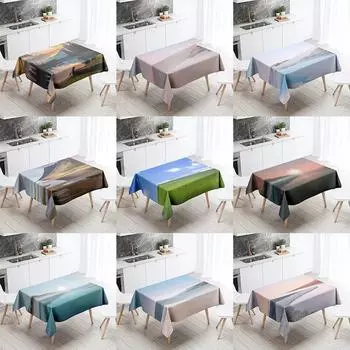 Пейзажная скатерть с природными пейзажами, противообрастающая и водонепроницаемая прямоугольная кухонная, обеденная, украшение для дома 40x70cm