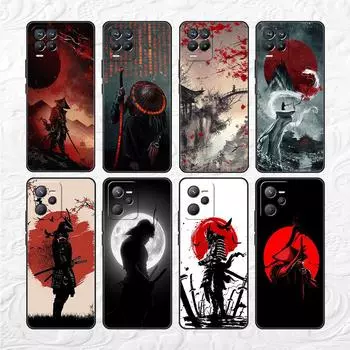 Пейзажная живопись тушью, японский самурайский арт, мягкий чехол из ТПУ для Realme 8 C21 9 Pro 8i 9i GT Neo 3 2 C3 7 6 C21Y C15 C11, чехол для телефона Realme GT Neo 3
