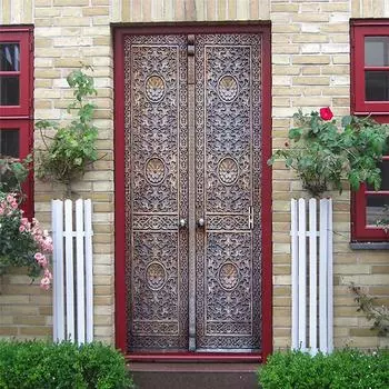 Пейзажные дверные наклейки 3D съемные Vinilos Para Puertas клейкие обои художественные фрески для дверей библиотека современный домашний декор DZMT383