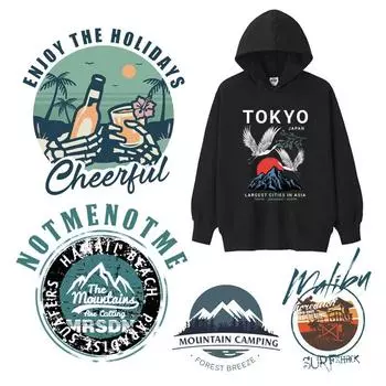 Пейзажные пластыри, термонаклейки для переноски для праздничных пейзажей на Гавайях, пляж, термонаклейки, наклейка с теплопередачей, аппликация