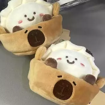 Пельмени Капибара плюшевая игрушка брелок мультфильм Капибара мягкая кукла кулон автомобильный брелок рюкзак сумка Декор детский подарок