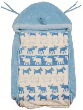 Пеленка для коляски из микрофлиса со скандинавским узором (саксофон синий)