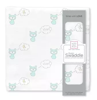 Пеленка Fox Moon Sea Crystal 116 x 116 см [Swaddle Designs] SDM-162SC-FM &