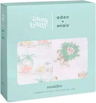 Пеленки Disney Gauze Baby Japanese Aden Anais Swaddle Set of 2 The Lion King Muslin 120 x 120 см Aiden and Anais Swaddle Baby Newborn Lion King