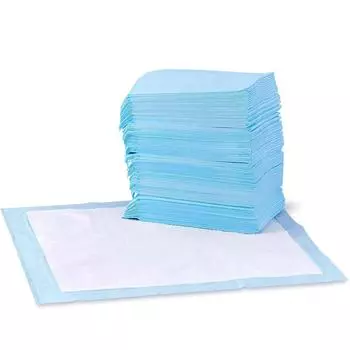 Пеленки для собак и щенков Basics с герметичным быстросохнущим дизайном для приучения к горшку, стандартная впитываемость, синие и белые 100 Pieces ( S 33*45CM )