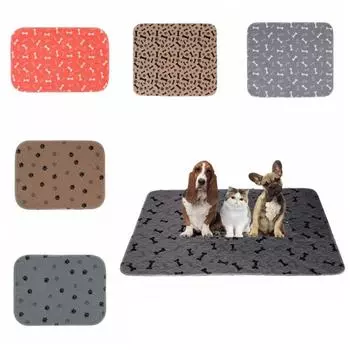 Пеленки для собак с мультяшным принтом, красочные пеленки для домашних животных, чехол для сиденья автомобиля для домашних животных, приучение к горшку L серый