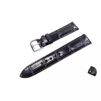[Pelgio] ремешок для часов из крокодиловой кожи, сменные часы из кожи крокодила, мужские, для мужчин, ручная работа, с пряжкой 18 мм. /20 /22 /24 /26 Для мм. (Черный, мм.)