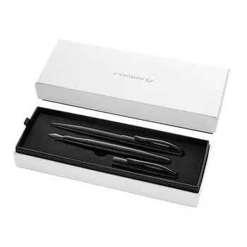 Pelikan Jazz Noble set Comes with fountain pen and ballpoint pen carbon (black) elegant cartridge fountain pen (Nib M) metal Comes in a folding box