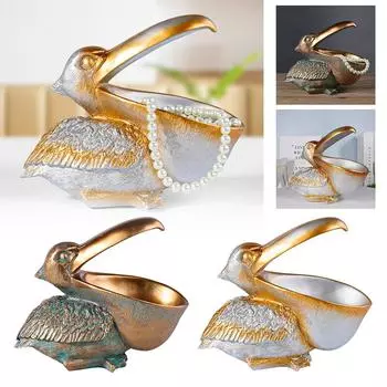Пеликан статуэтка современный смоляной настольный орнамент конфетный дом для входа стол статуя комната гостиная N1H0 antique copper-onesize