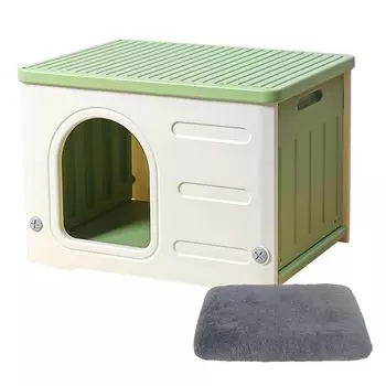 Pempet Cat Cat Pet Для маленьких пластиковых кошек Stray Cat Все включает в себя Cold Pet Стильный дом, Дом, Дом, Собаки, Дом, На открытом воздухе, В помещении, Дом, Времена года, зелёный