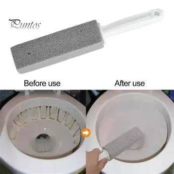 Пемза для унитаза, удаление пятен от жесткой воды, кальциевых отложений, эргономичная ручка с длинной ручкой, очиститель для туалета белый
