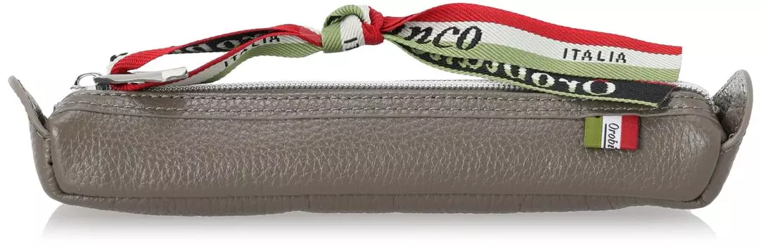 Pen case Holds about 10 to 12 pens Shrink leather Genuine leather Great for new new members of celebration gifts Gray [Orobianco] [Genuine] [MUCCA] серый