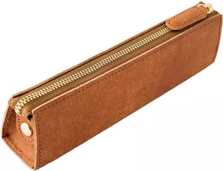 Pen case PB Zipper pencil case Cognac [Slip-On] A-IPV-5801 (light brown)