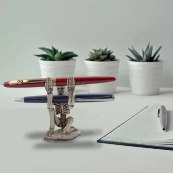 Держатель для ручек Creepy Skeleton Pen, прочный, экономящий место стеллаж для хранения, дизайн из смолы, настольный органайзер для