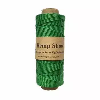 Пеньковый шпагат 1мм 50г 62м рулон [HEMP SHOW] (Конопля100%) (зеленый) [Элемент] зелёный