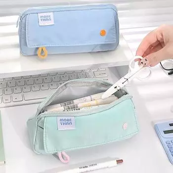 Pen Pouch Macaron Pencil Case Cute Stationery Storage Bag Large Capacity Pencil Bag Kids Gift розовый