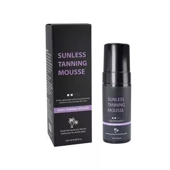 Пена для автозагара, быстрый загар, без запаха, без разводов, автозагар, блеск, длительный, легкий, для всех типов кожи, 120 мл чёрный