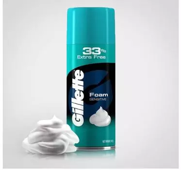 Пена для бритья Gillette Classic Sensitive - 418 г (33% дополнительно)