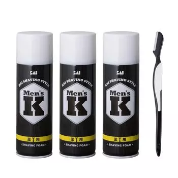 Пена для бритья Kai K с лечебным шелковым протеином, набор из 3 шт. GA0045 для мужчин