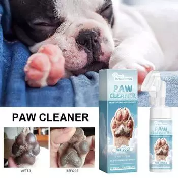 Пена для чистки лап собак, не требующая смывания, шампунь для чистки лап домашних животных, щетка для чистки лап, натуральное безопасное чистящее средство для собак и кошек 100ML