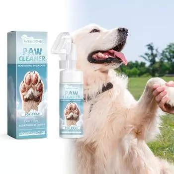 Пена для чистки лап собак, не требующая смывания, шампунь для чистки лап домашних животных, щетка для чистки лап, натуральное безопасное чистящее средство для собак и кошек 100ML