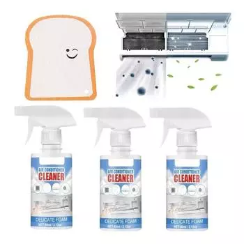 Пена для очистки змеевика кондиционера, 60 мл, мощный очиститель пятен и запахов для фильтров конденсатора кондиционера, спрей с пузырьками воздуха для очистки систем отопления, вентиляции и кондиционирования воздуха 1 PC