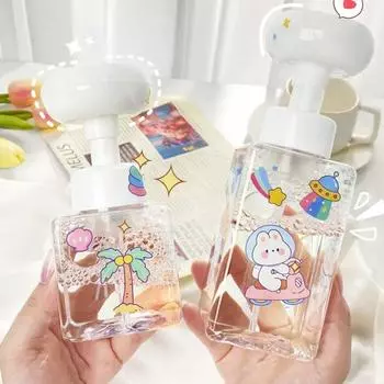 Пена для умывания лица, лосьон для мыла с цветком, дозатор для пены, флакон-дозатор, многоразовый флакон, пенящийся флакон 250ml белый