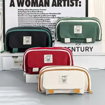 Пенал большой емкости для учащихся начальной школы, новый пенал для учениц младших классов и школьниц, сумка для канцелярских принадлежностей бордовый