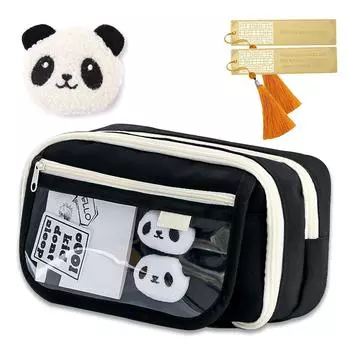 Пенал большой емкости, пенал для хранения с 3 отделениями, пенал большой емкости, пенал-органайзер для мальчика и ребенка One Size чёрный