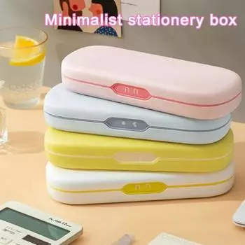 Пенал большой емкости с пылезащитной крышкой, двухслойный дизайн, легкий портативный пенал, органайзер для школьных принадлежностей синий