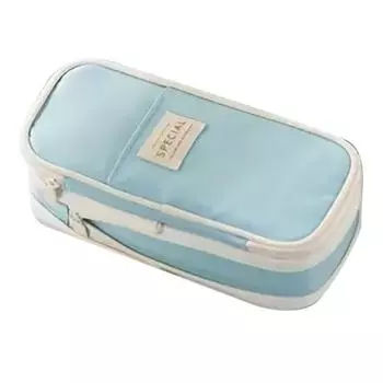 Пенал большой емкости с сетчатым карманом, расширяемым дном, прочный оксфордский материал, сумка для хранения ручек озеро синий