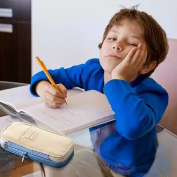 Пенал большой емкости, сумка для хранения карандашей для студенток, девочек, взрослых, офисных школьных органайзеров One Size синий