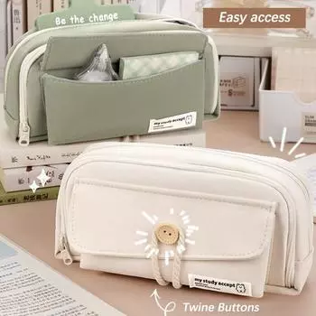 Пенал большой емкости, сумка для карандашей, ручная сумка для ручек, косметический портативный подарок для офиса, школы, подростка, девочки, мальчика, мужчины, женщины, взрослого