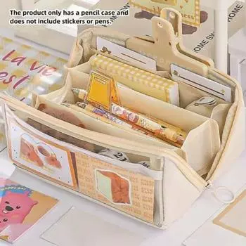 Пенал большой емкости сумка для ручек портативные кейсы для хранения канцелярских принадлежностей сумка для студентов школьные канцелярские принадлежности синий