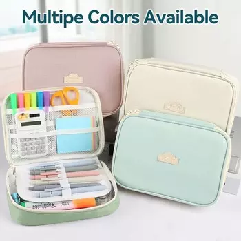 Пенал - большой канцелярский чехол для ручек, школьные канцелярские принадлежности для классов, подарок для девочек-подростков, большой вместительный пенал синий