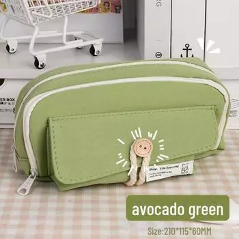 Пенал большой вместимости в японском стиле для девочек - простая, новая сумка для хранения канцелярских принадлежностей, стиль Ins