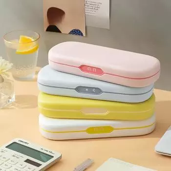 Пенал Bview Art Student Детский пенал простой и симпатичный большой емкости двухслойный канцелярский ящик многофункциональный белый