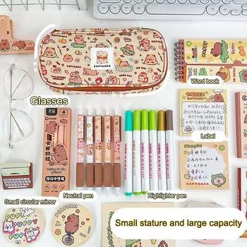 Пенал Capybara Милый Большой Вместительный Канцелярский Мешок Студенческий Пенал Мультяшный Пенал