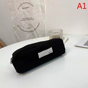 Пенал Черный пенал Сумка большой емкости Холщовый чехол для ручек бежевый