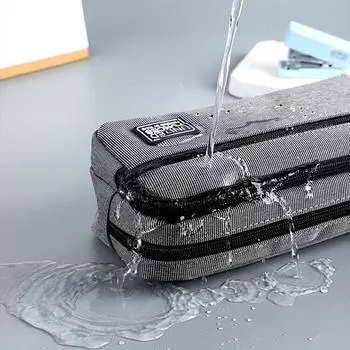 Пенал для девочек и мальчиков Большие пеналы большой емкости с 3 отделениями серый