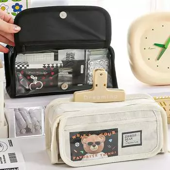 Пенал для карандашей Pain Bag, большая вместимость, студенческий ящик для хранения канцелярских принадлежностей, новый простой пенал, сумка для хранения белый