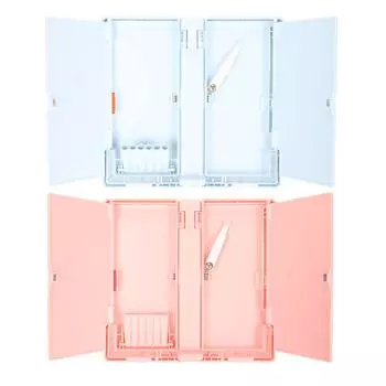 Пенал для книг, подставка для чтения, многофункциональная треугольная опора, утолщенная складная ручка из АБС-пластика, 2 слоя Sky Blue