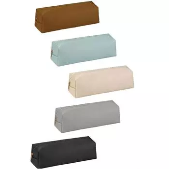 Пенал для косметики из искусственной кожи с застежкой-молнией для ручек и карандашей для школы бежевый