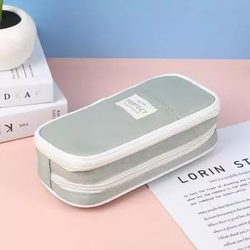 Пенал для макарунов, 3 слоя, гладкая молния, большая вместимость, пенал, органайзер для канцелярских принадлежностей, держатель для пенала